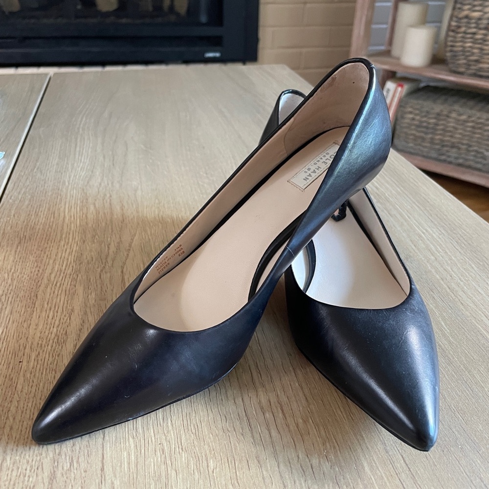 Cole Haan Black Leather Kitten Heels